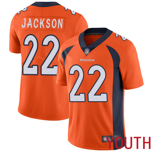 Youth Denver Broncos #22 Kareem Jackson Orange Team Color Vapor Untouchable Limited Player Football NFL Jersey